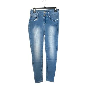 Mudd Jeans 9‎ Light Wash High Rise Skinny Double Button Y2K Vintage Denim